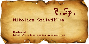 Nikolics Szilvána névjegykártya